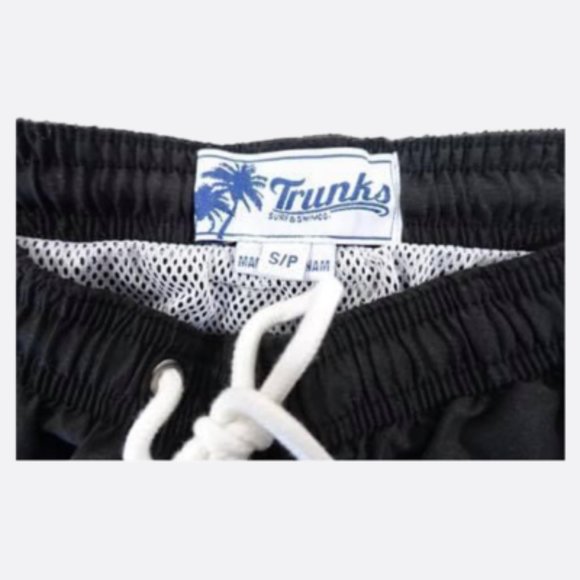 TRUNKS BRAND Black Surf Swim Trunks Shorts - Picture 4 of 4